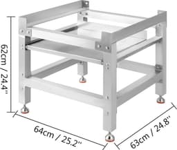Wasmachineverhoging 136 kg, Wasmachine Verhoger Voetstuk 64 x 64 x 61cmcm, Wasmachine Basisstandaard met 1 Plank, Wasmachine Basis Aluminiumlegering en Roestvrij Staal, Onderstel Voor Wasmachine — thumbnail 12