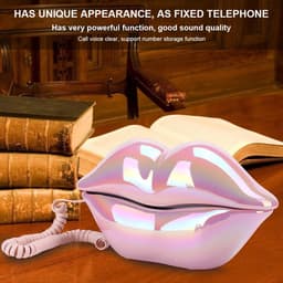 Store_8 - Liptelefoon - Vaste Telefoon - Uniek Design - Roze - Telefoon voor Decoratie - Kunsttelefoon - Geschikt voor Thuis en Kantoor - Lip Phone — thumbnail 4