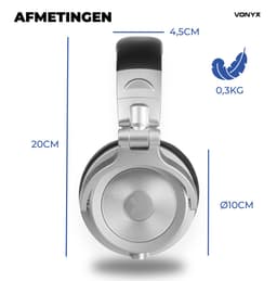 DJ koptelefoon premium - Vonyx HDX200SB - Over ear koptelefoon - Opbergtas - DJ/producer - Aluminium — thumbnail 8