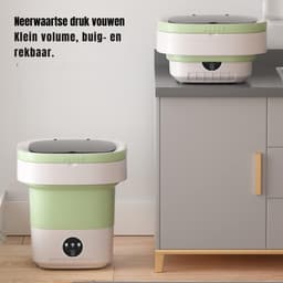 Florixa® Camping Wasmachine - Mini Wasmachine - Wasmachines - Opvouwbare Kleine Wasmachine en Droger - 7.5L - met Afvoer - Groen - 30cm x 30cm x 33cm — thumbnail 4