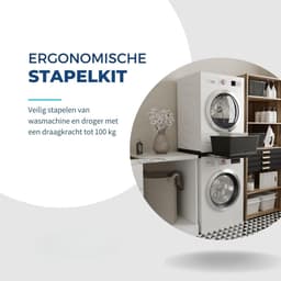 DYNA® Tussenstuk Wasmachine Droger - Stapelkit - Tussenstuk Wasmachine en Droger - Tussenstuk Wasmachine Droger Zwart - Tussenstuk Wasmachine Droger Aeg - Zwart - 54cm x 60cm x 8cm — thumbnail 3
