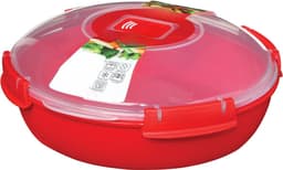 Aurixi® Magnetron Bakjes met Deksel - Magnetron Bakjes - Magnetron Bord met Deksel - Rood - 23cm x 21cm x 8cm — thumbnail 1