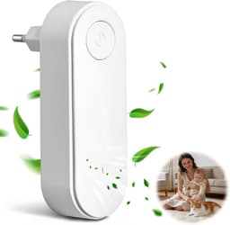 Plug in luchtreiniger-2 stuks plug in luchtreiniger kattenhaar-Luchtreiniger - mini-luchtreiniger met stekker - voor slaapkamer, huis en woonkamer, verwijdert rook en stof - wit - 11 x 3,7 cm — thumbnail 4