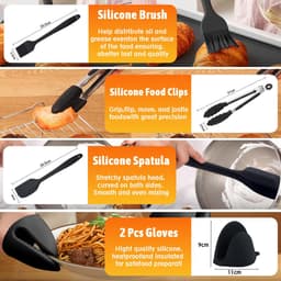 Airfryer Accessoires Set 28-delig – Geschikt voor Philips Airfryer Dual Basket 3000/5000 Serie & Tefal EY9018 – Inclusief Siliconen Bakvormen, Muffinvormen, Grillrek & Spiesen — thumbnail 4