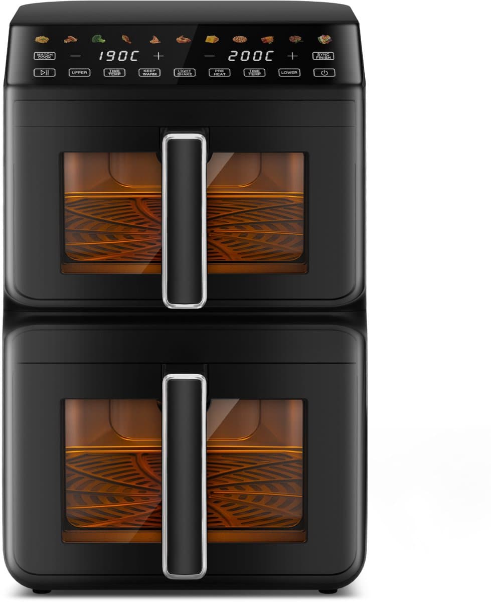 Saikefy Airfryer XXL - 11 Liter - Gestapelde Lades - 11 Programma's - Airfryer met Intelligent Touchbediening - Heteluchtfriteuse - Inclusief 4 handige accessoires — afbeelding 1