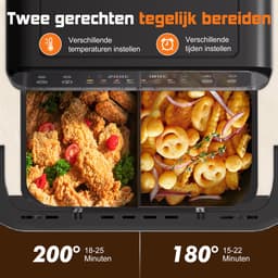 Saikefy Airfryer XXL - 11 Liter- 8Programma's - Airfryer met Intelligent Touchbediening - Hetelucht friteuse - Tot 8 Personen - Zilver — thumbnail 3