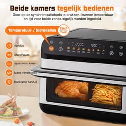 Saikefy Airfryer XXL - 11 Liter- 8Programma's - Airfryer met Intelligent Touchbediening - Hetelucht friteuse - Tot 8 Personen - Zilver — thumbnail 6