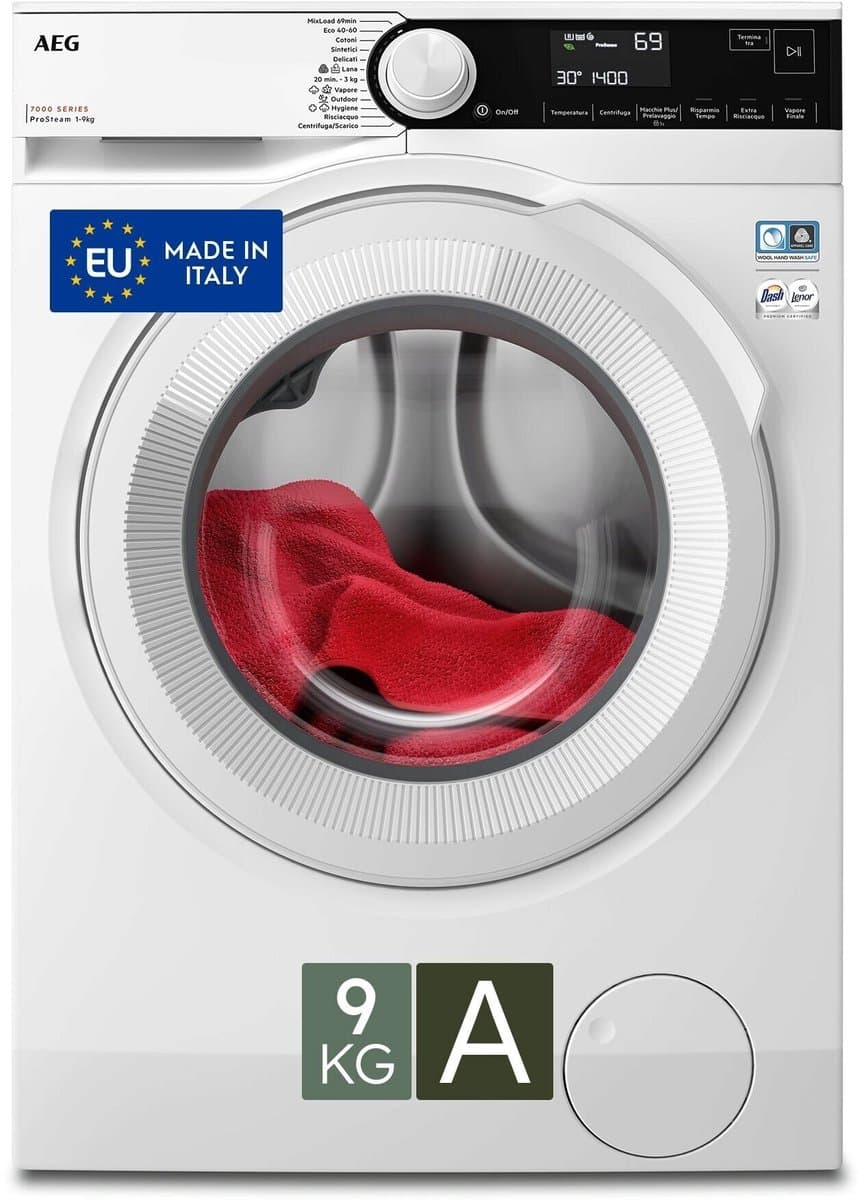 AEG LR7D94GW wasmachine Voorlader 9 kg 1351 RPM Wit — afbeelding 1