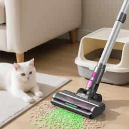 Krachtig Stofzuiger Zonder Zak - Stofzuigers - Vacuum Cleaner Zakloos - Draadloze - 550W - Sterke Zuigkracht - HEPA Filter - Anti-Haar-Wickel-Bürste - voor dierenharen, tapijt en harde vloeren - gering gewicht — thumbnail 6