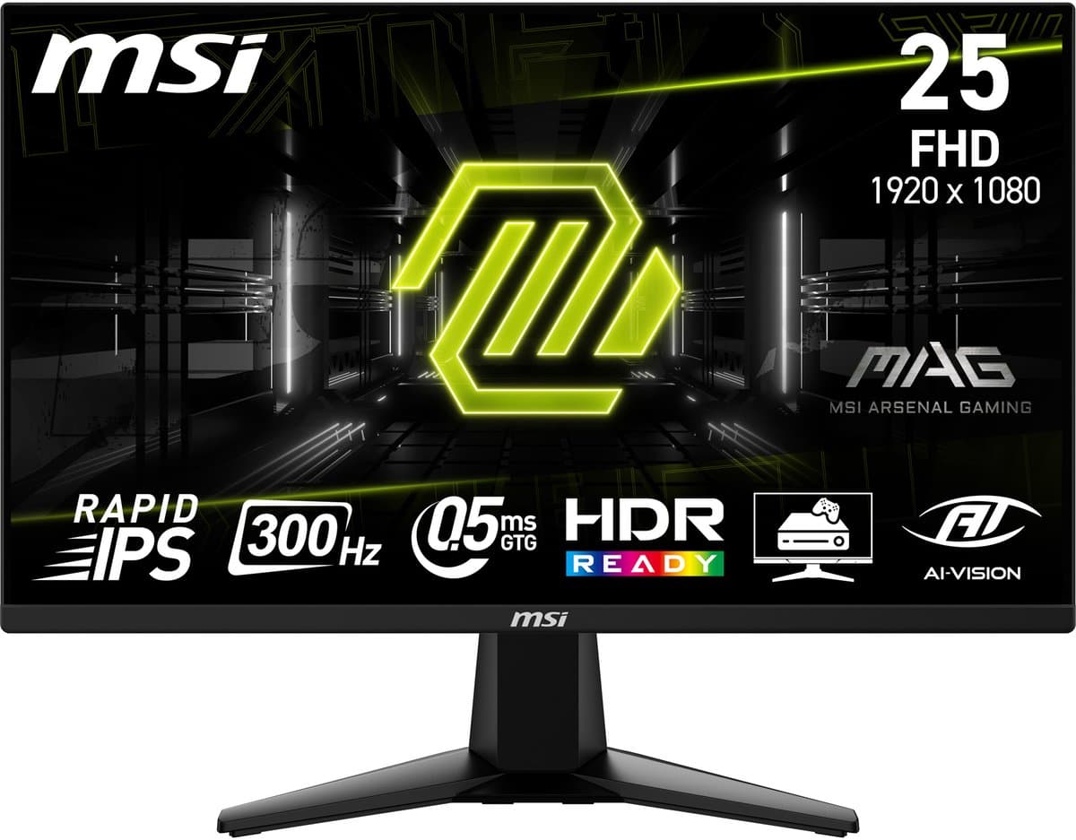 MSI MAG 255XF - Full HD Gaming Monitor - Rapid IPS - 300Hz - 24.5 Inch — afbeelding 1