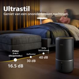 Philips PureProtect 3400 Series - Luchtreiniger en Bevochtiger - CADR 300m3/u - Ruimtes tot 78m2 - 3 Laags HEPA Filtratie - Air+ App - Ultrastil - Nachtlampje - Zwart - AC3421/13 — thumbnail 6