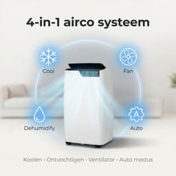 Komodo Frosty+ Mobiele Airco 12000 BTU – 4-in-1 Airconditioner – WiFi App & Afstandsbediening – Airco met Raamafdichtingskit & Afvoerslang – Ontvochtiger & Ventilator — thumbnail 6