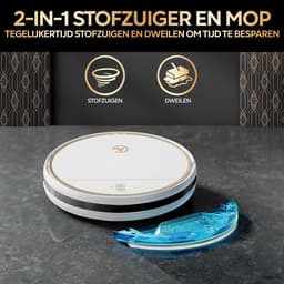 AG6000 Robotstofzuiger met Dweilfunctie – Robotstofzuiger met App & Afstandsbediening – Sterke Zuigkracht – Geschikt voor Huisdierenharen – Automatisch Oplaadstation – 120 Min Accu – Dweilrobot & Robotstofzuiger – Navigatie – 2500mAh – White Gold — thumbnail 3