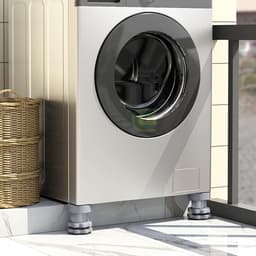Trillingsdempers Wasmachine - 4 stuks verstelbare schokdempers - Rubberen voetjes voor wasmachines - Universele beweegbare voetjes - Voor wasmachines en drogers (4 stuks - Grijs) — thumbnail 3
