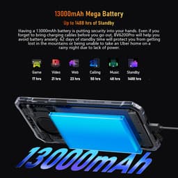 Blackview BV6200 Pro - Robuuste Smartphone - 18GB RAM - 128GB - 13000mAh - 6,56 inch - 4G Dual SIM - Android 14 - IP68 Waterdicht - NFC GPS - Zwart — thumbnail 3