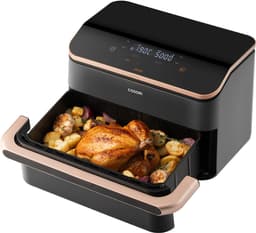 Cosori Twinfry Dubbele Airfryer XXL - met 100 stuks bakpapier - Heteluchtfriteuse 10 liter - Twee kookvakken of 1 MegaZone - 6 Programma's - Boven- en Onderwarmte - Dual Zone Technologie — thumbnail 3