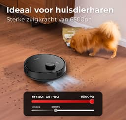 MYBOT X9 PRO - Robotstofzuiger Met Dweilfunctie - 6500PA Zuigkracht - Leegt Automatisch - Ideaal voor Huisdieren - Zelflerende Robotstofzuiger - Met Laadstation - Uitgebreide Mapping - LDS Laser Navigatie - Met leegstation — thumbnail 5