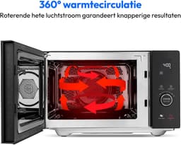 MEDION magnetron met grill en heteluchtfunctie (25 liter, 900 watt, 1100 watt bovengrill & 500 watt ondergrill, 2100 watt heteluchtfunctie, 11 programma's, 10 vermogensniveaus, roestvrij staal, MD1204 — thumbnail 8