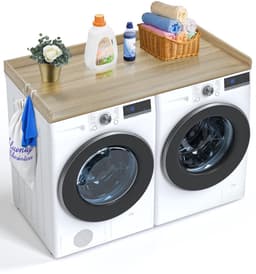 Wasmachine-Droger Werkblad, 54 x 27 inch, Hout, Waterafstotend met Anti-slip Pads, voor Wasorganisatie, Eiken — thumbnail 1