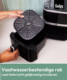 Gadgy Airfryer 5L met Kijkvenster – 1400W – Digitale Heteluchtfriteuse – 7 Voorgeprogrammeerde Programma’s – Touchscreen – Tot 200°C – Gezond Frituren Zonder Olie — thumbnail 3