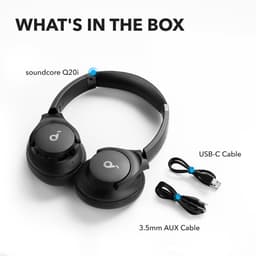 soundcore van Anker Q20i-hoofdtelefoon met hybride actieve ruisonderdrukking, bluetoothoordoppen, speelduur van 40 u, Hi-Res Audio, veel bas, appinstellingen, transparantiemodus, ideaal voor op reis — thumbnail 7