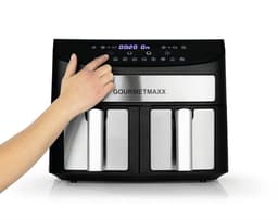 GOURMETmaxx Dubbelkamer Airfryer 2x 3,5L - Roestvrij staal | Airfryer Oven met synchroon-kookzones, timerfunctie & touchdisplay | energiezuinig frituren | 10 programma's | 2400 watt | heteluchtoven — thumbnail 9