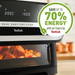 Tefal Dual Easy Fry Flex EY9228 - Airfryer - 9L - Flexibele Functie - Voor Grote Gezinnen - Zwart — thumbnail 3