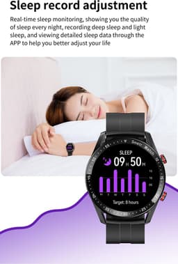 Knobbout Slimme Smartwatch met 1,28 inch Touchscreen- PPG als ECG hartslag- en hartfilamentmeting - ECG + PPG dubbele hartmonitor voor nauwkeurige gezondheidsbewaking - Bluetooth bellen en contacten synchronisatie - zwart staal+siliconen horlogeband — thumbnail 12