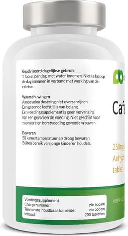 Cafeïne Tabletten - 200 Tabletten - PerfectBody.nl — thumbnail 7