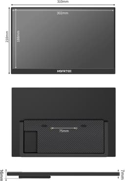Fubzz Draagbare Monitor - 14.1 Inch IPS Scherm - Tweede Display Voor Laptop En Console - 60 Hz HDR Beeldkwaliteit - Met Ingebouwde Speakers — thumbnail 2