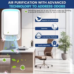 Plug-in luchtreiniger - Negatieve ionentechnologie - Stille werking voor thuisgebruik - Negatieve ionenluchtreiniger voor slaapkamer, kantoor, dierenkamer, badkamer, wit - 1-pack — thumbnail 3