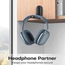 Koptelefoonstandaard, bureaustandaard - zelfklevende koptelefoonhaak, vast, gaming koptelefoonstandaard onder het bureau, magnetische opvouwbare koptelefoonclip, Geschikt voor Sony clipstandaard, Beats — thumbnail 3