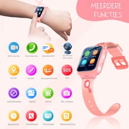 ISHIVA® GPS Horloge Kind geschikt voor Simkaart (4G GPS)–Smartwatch Kinderen met HD-camera & Videobellen - Kinder Smartwatch - 1000 mAh Long Battery–IP65 Waterdicht–SOS Knop–School Mode-Veilige Zones-GPS Tracker–2 Jaar Garantie–Roze — thumbnail 9