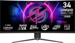 MSI MPG 346CQRF X24 - QHD Ultrawide Gaming Monitor - USB-C 96w - HDMI 2.1 - 240hz - 34 inch — thumbnail 1