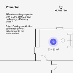 Klarstein Mobiele Airco Breeze Box 9K Portable Airconditioner - 9000 BTU, Smart App & Voice Control, 3-in-1 Koelen, Ontvochtiger & Ventilator, Energieklasse A, voor kamers tot 32 m², Stille werking, Eenvoudig te installeren,6 kW — thumbnail 14