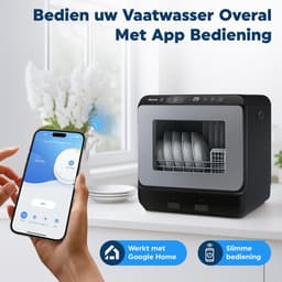 Amenzo® - Mini Vaatwasser - Inclusief App - Energielabel A - 900 Watt - 5 Programma's - Zwart - Afwasmachine - Met Waterreservoir — thumbnail 12