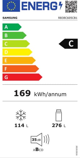 Samsung RB38C605CB1/EF koel-vierscolbinatie 390 l C Zwart l wifi — thumbnail 2