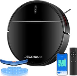 LIECTROUX M7S PRO – 2-in-1 Robotstofzuiger en Dweil – 4000Pa Sterke Zuigkracht – Slimme Gyroscopische Navigatie – Automatisch Hervatten – Geschikt voor Huisdieren & Tapijt – App & Alexa/Google - zwart — thumbnail 1
