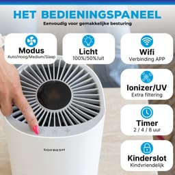 Sofresh luchtreiniger met app - 30 m² - Automatische stand + 6-in-1 filtersysteem - Luchtkwaliteitsindicator - Ionisator - UV - Luchtfilter - Air purifier met HEPA-filter — thumbnail 9