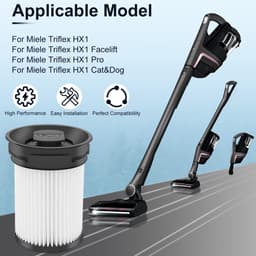 2x Fijnstoffilter set geschikt voor Miele Triflex HX1 Facelift & HX2 steelstofzuigers Alternatief vervanging filter HX-FSF — thumbnail 4