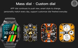 WizBay Premium Select® 1.96 inch AMOLED - Kompas - Bluetooth Bellen - Message - Dynamic Hartslag & Slaap Monitor - Bloeddruk & O2 - 100+ Sport Modi - 650mAh - Magnetic Laden - Zink Alloy Mat Zilveren Kast - Oranje TPU Band — thumbnail 18