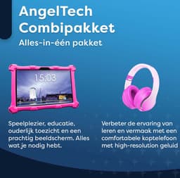 AngelTech Kinderpakket XL - Kindertablet XL + Kinderkoptelefoon - Combipakket - Kindertablet Vanaf 3 Jaar – Kinder Tablet – Kids Tablet - Tablet voor Kinderen - Roze — thumbnail 12