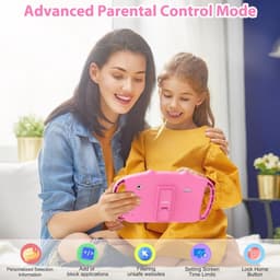 Kindertablet 7 Inch - Android Tablet voor Kinderen met Wifi, Quad Core, Dubbele Camera en Ouderlijk Toezicht — thumbnail 4