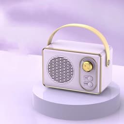 Hoogwaardige Retro Bluetooth speake - Bluetooth speaker - met Ultra Lange Batterijduur - Paars — thumbnail 4