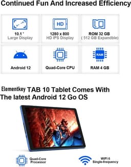 Elementkey Ai-Tab 10 lite - 10.1 IPS Inch Tablet - 4GB ram - 160GB Opslag - WiFi 6 - 6000mah Batterij - Groot Scherm — thumbnail 9