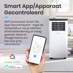 Pro Breeze Mobiele Airco – 9000 BTU – 4-in-1 Luchtkoeling, Ontvochtiging, Ventilatie en Slaapmodus – Airco voor Slaapkamer, Woonkamer, Kantoor, Gym – Smart Home WiFi - 24-uurs Timer & Incl Raamafdichtingkit – Energieklasse A – Wit — thumbnail 5