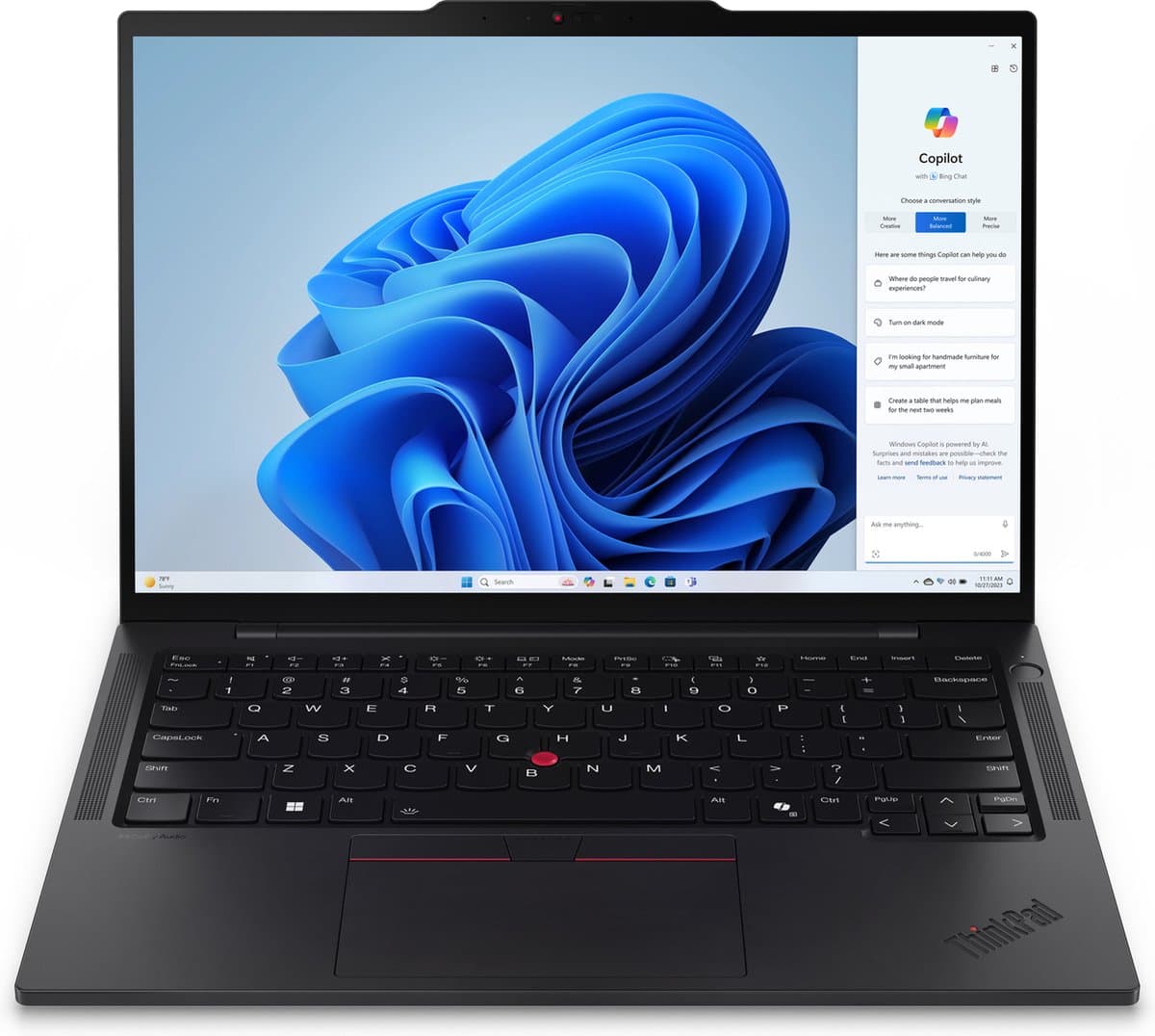 "Lenovo ThinkPad T14s Gen 5 Intel Core Ultra 7 155U Laptop 35,6 cm (14"") WUXGA 16 GB LPDDR5x-SDRAM 512 GB SSD Wi-Fi 6E (802.11ax) Windows 11 Pro Engels Zwart" — afbeelding 1
