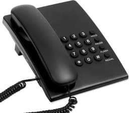 Vaste Telefoon voor Thuis en Kantoor - Eenvoudig te Bedienen Desktop Telefoon (Zwart) — thumbnail 1