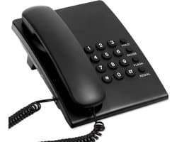 Vaste Telefoon voor Thuis en Kantoor - Eenvoudig te Bedienen Desktop Telefoon (Zwart)