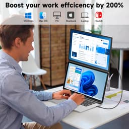 Siaviala N2 16" Portable Monitor | 1920x1200 IPS | 360° Draaibaar & Magnetisch | Ultradun 0.76kg | Plug & Play Type-C | Jouw Mobiele Kantoor | 200% Productiviteit — thumbnail 8